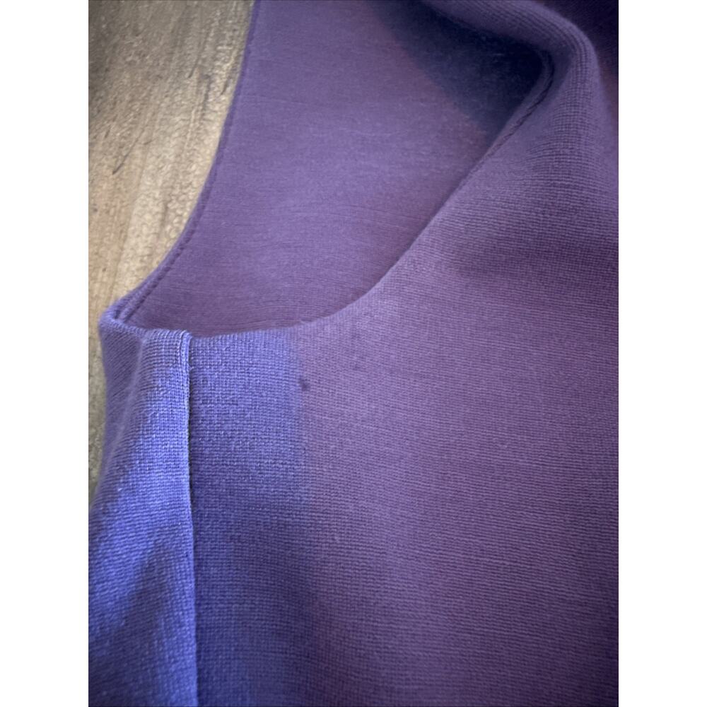 YSL Yves Saint Laurent Dress Aubergine Wool Blend Sleeveless FR36 Vintage XS - Picture 11 of 11